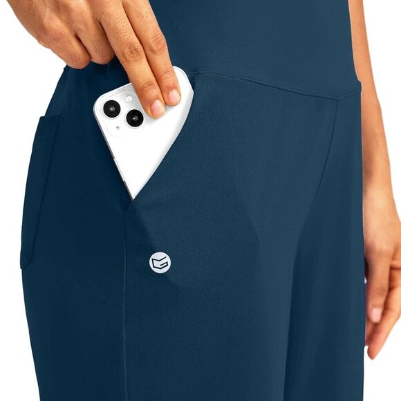 Women's 12" Bermuda Long Shorts with Pockets, High Waisted, Stretch, Knee Length - Picture 5 of 6